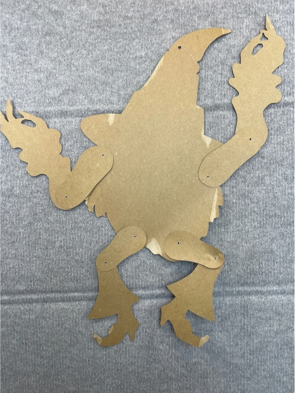 ⁠Vintage Beistle Halloween Jointed Witch Cardboard Die Cut Movable Arm Legs Wall
